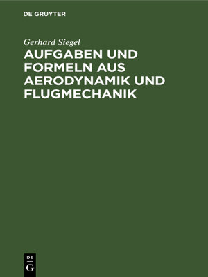 cover image of Aufgaben und Formeln aus Aerodynamik und Flugmechanik